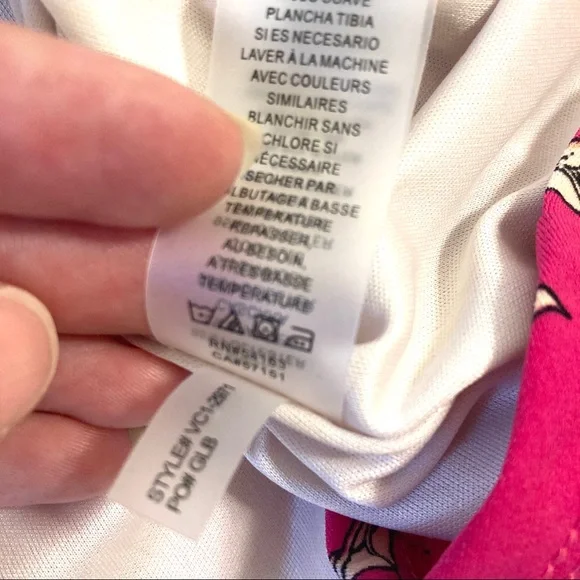 Vince Camuto dress floral mixed print sleeveless side knot twist front midi - Picture 15 of 16